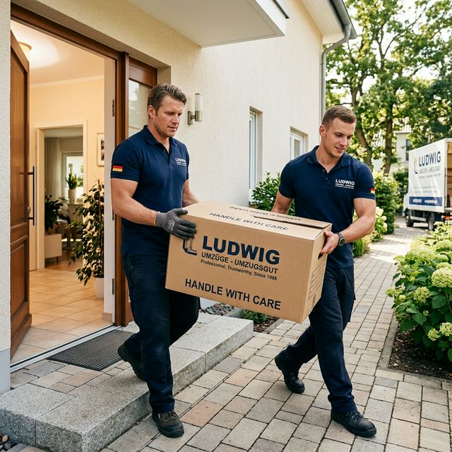Möbelpacker tragen Möbelstück